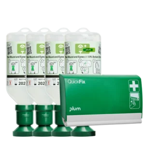 4 x Plum Wound and Eyewash 0.9% Sodium Chloride 500 ml + 1 x plaster dispenser
